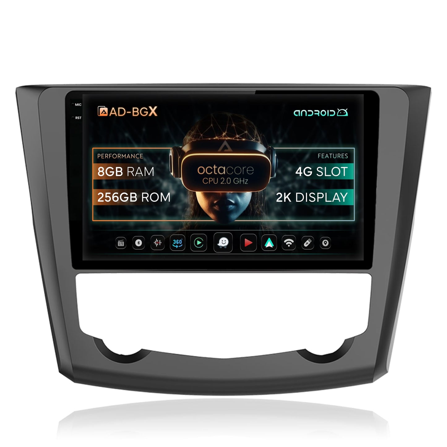 Navigatie Renault Kadjar, Android, X-Octacore / 8GB RAM + 256GB ROM, 9.5 Inch - AD-BGX9008+AD-BGRKIT364