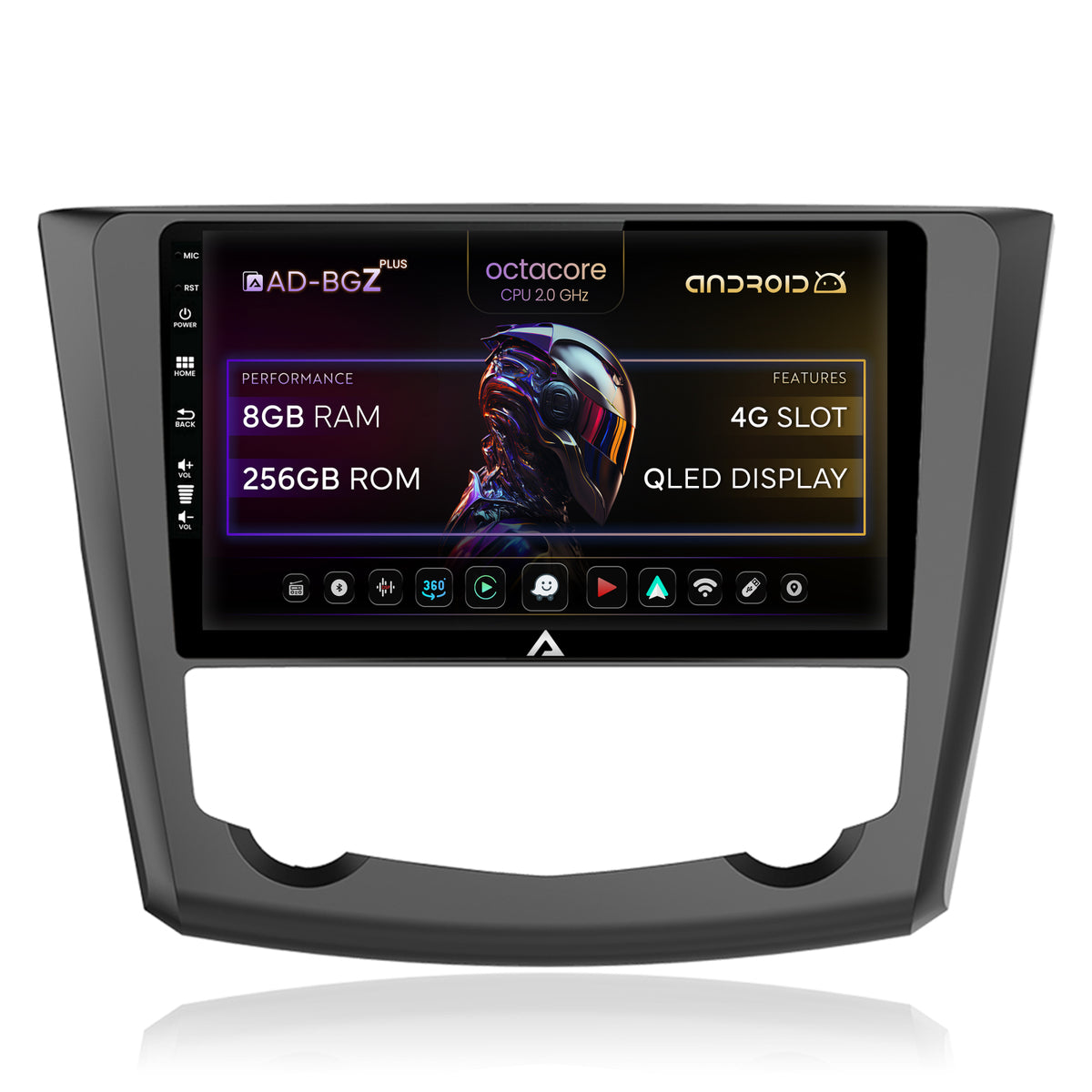 Navigatie Renault Kadjar, Android, Z-Octacore / 8GB RAM + 256GB ROM, 9 Inch - AD-BGZ9008+AD-BGRKIT364
