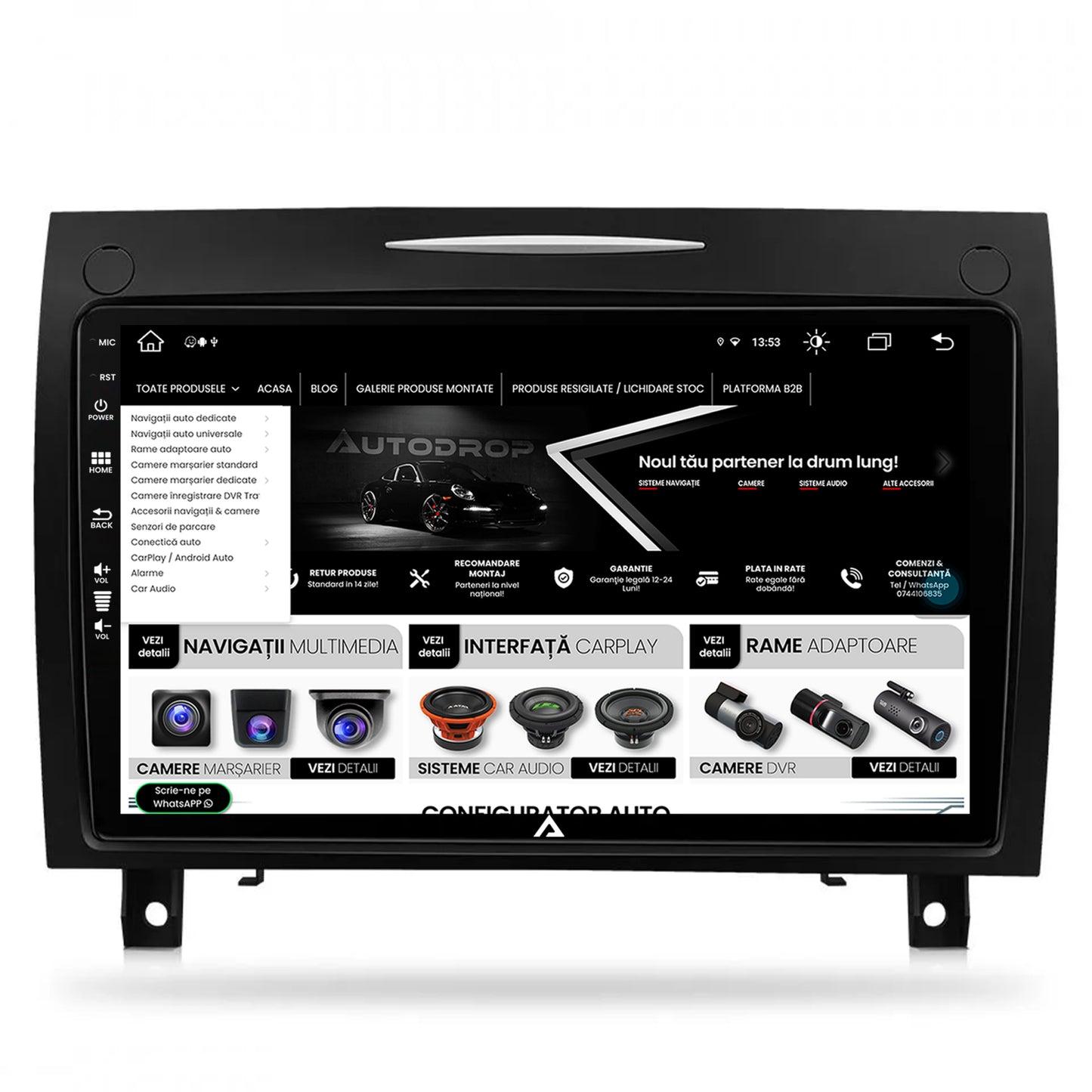 Navigatie Benz SLK (2006-2010), Android, Z-Octacore / 8GB RAM + 256GB ROM, 9 Inch - AD-BGZ9008+AD-BGRKIT406V2