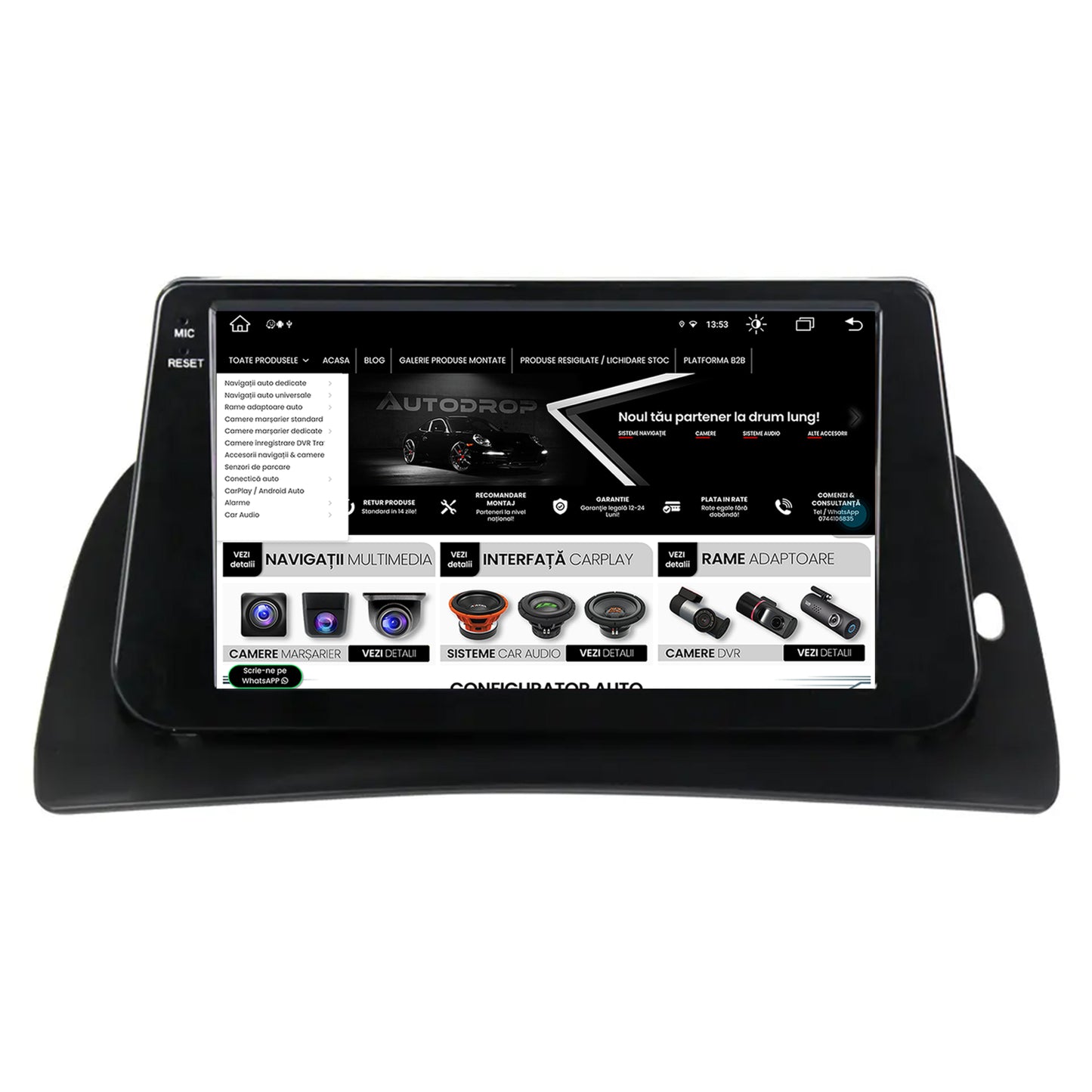 Navigatie Renault Kangoo (2008-2021) Android, Z-Octacore / 8GB RAM + 256GB ROM, 9 Inch - AD-BGZ9008+AD-BGRKIT373