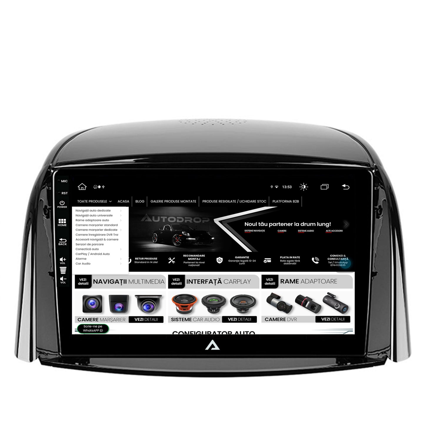Navigatie Renault Koleos (2009-2016), Android, Z-Octacore / 8GB RAM + 256GB ROM, 9 Inch - AD-BGZ9008+AD-BGRKIT365