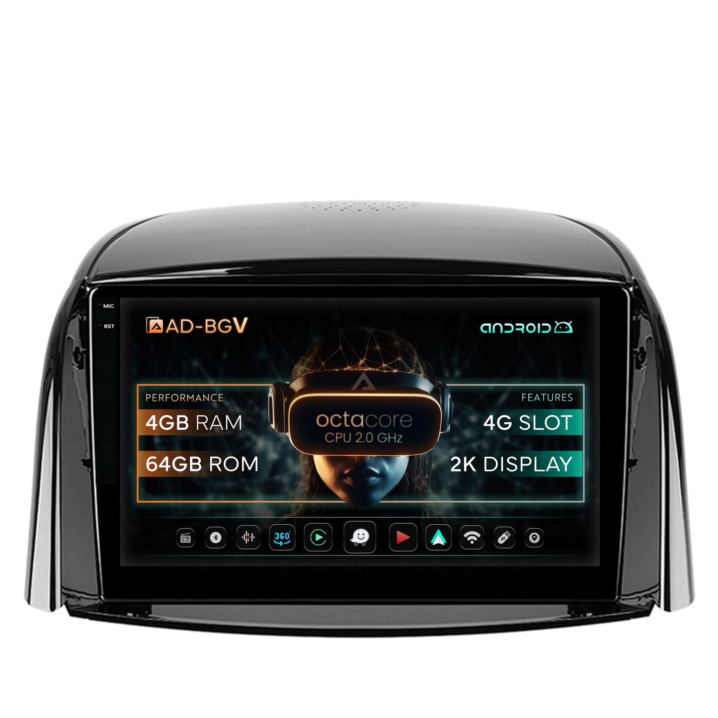 Navigatie Renault Koleos (2009-2016), Android, V-Octacore / 4GB RAM + 64GB ROM, 9.5 Inch - AD-BGV9004+AD-BGRKIT365