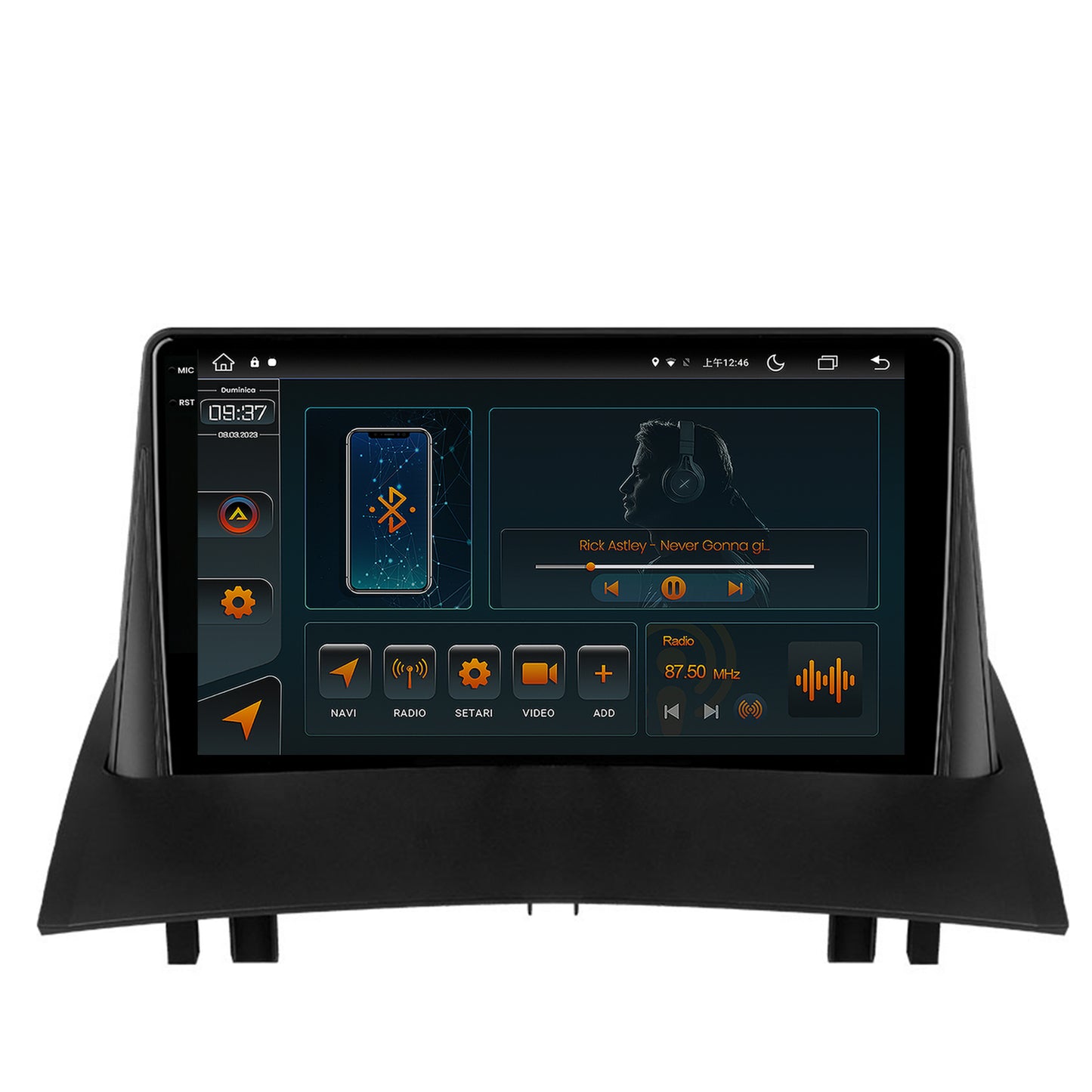 Navigatie Renault Megane 2 (2002-2009), Android, V-Octacore / 4GB RAM + 64GB ROM, 9.5 Inch - AD-BGV9004+AD-BGRKIT371