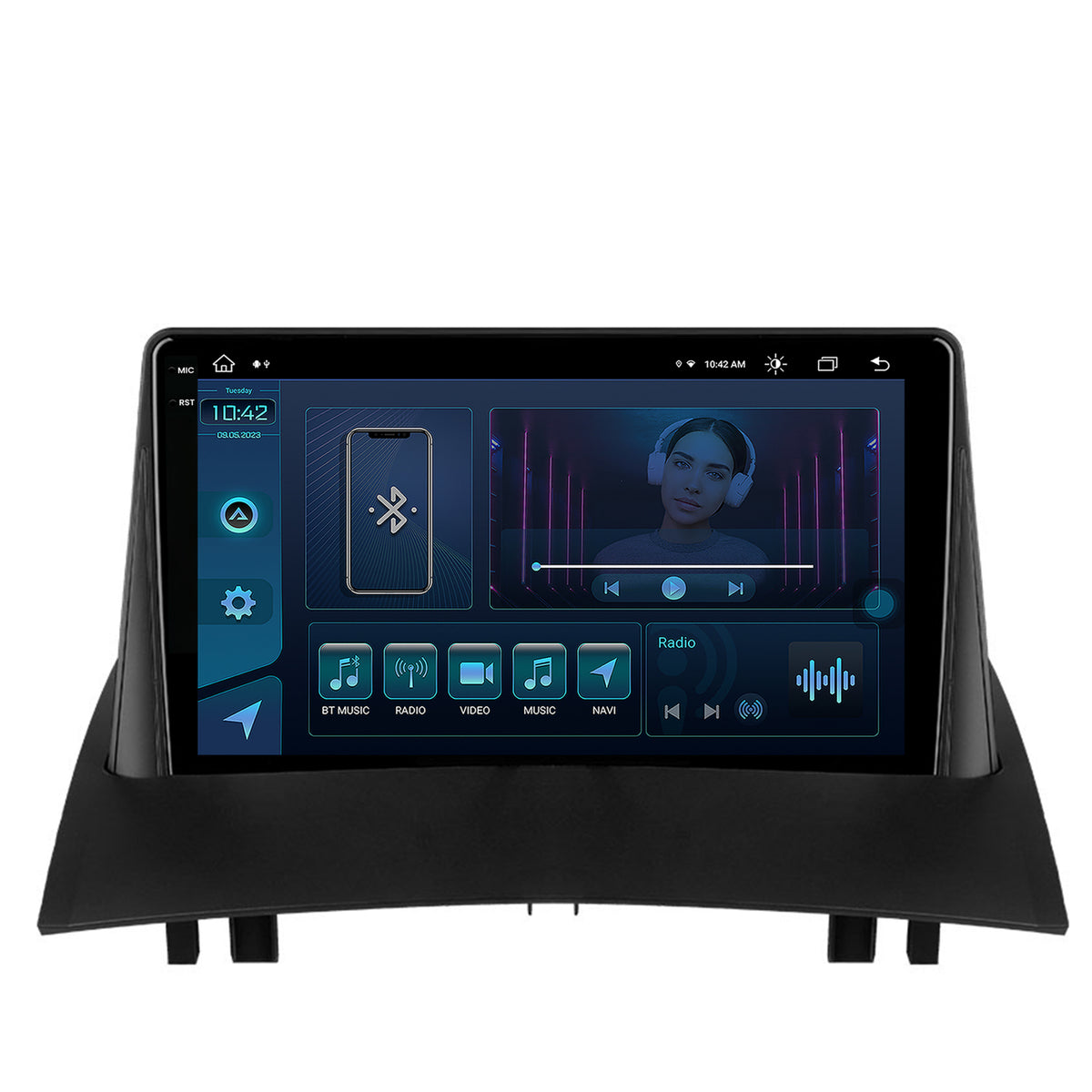Navigatie Renault Megane 2 (2002-2009), Android, X-Octacore / 8GB RAM + 256GB ROM, 9.5 Inch - AD-BGX9008+AD-BGRKIT371