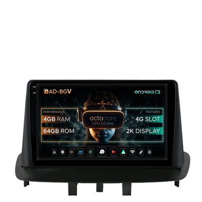 Navigatie Renault Megane 3 / Fluence (2009-2016), Android, V-Octacore / 4GB RAM + 64GB ROM, 9.5 Inch - AD-BGV9004+AD-BGRKIT372
