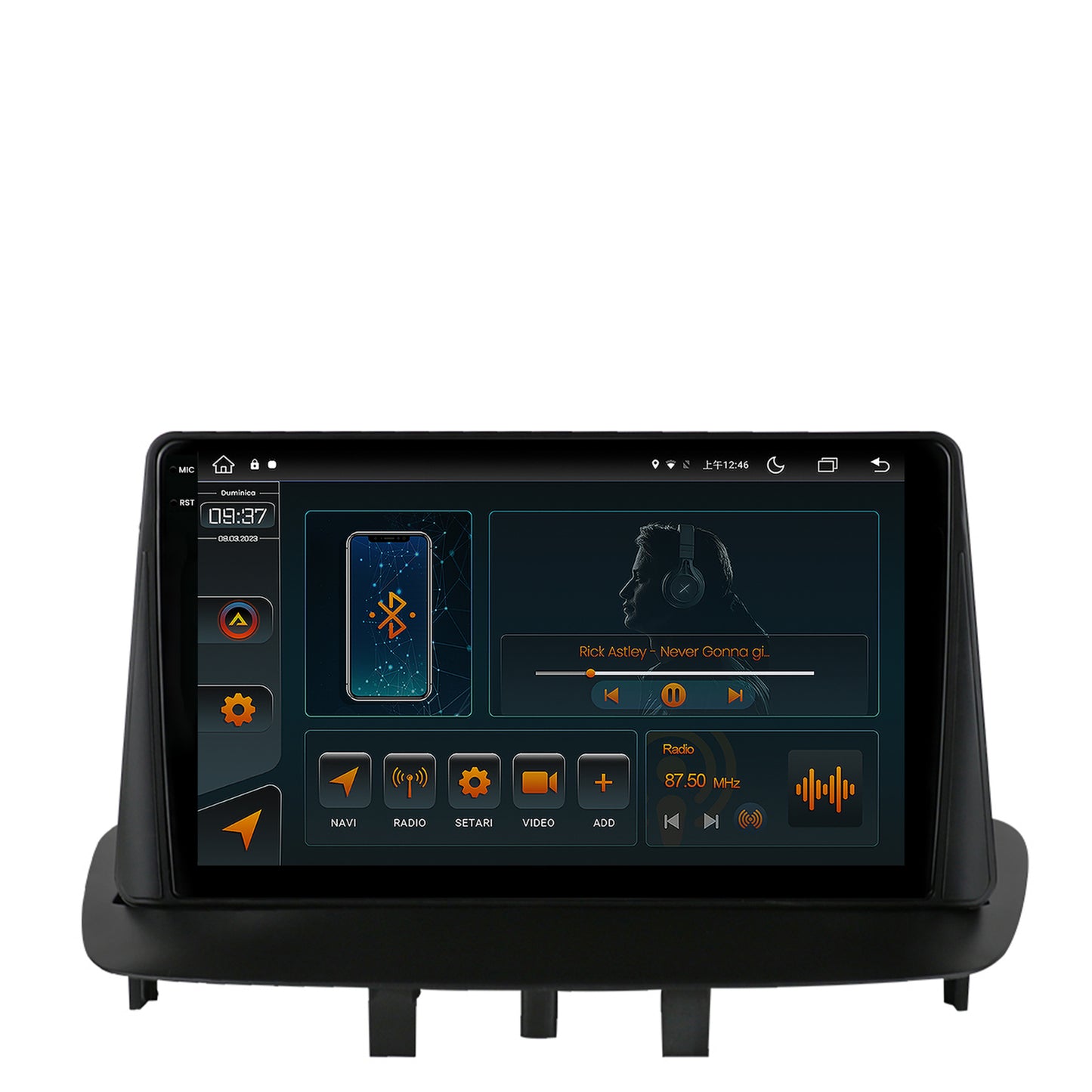 Navigatie Renault Megane 3 / Fluence (2009-2016), Android, V-Octacore / 4GB RAM + 64GB ROM, 9.5 Inch - AD-BGV9004+AD-BGRKIT372