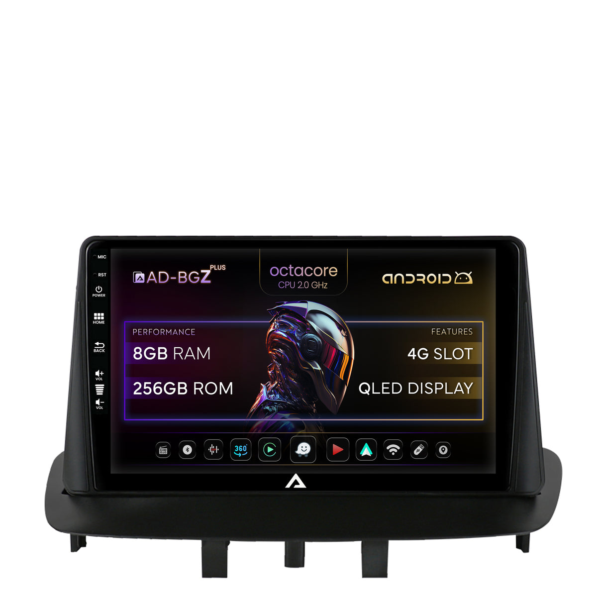 Navigatie Renault Megane 3 / Fluence (2009-2016), Android, Z-Octacore / 8GB RAM + 256GB ROM, 9 Inch - AD-BGZ9008+AD-BGRKIT372