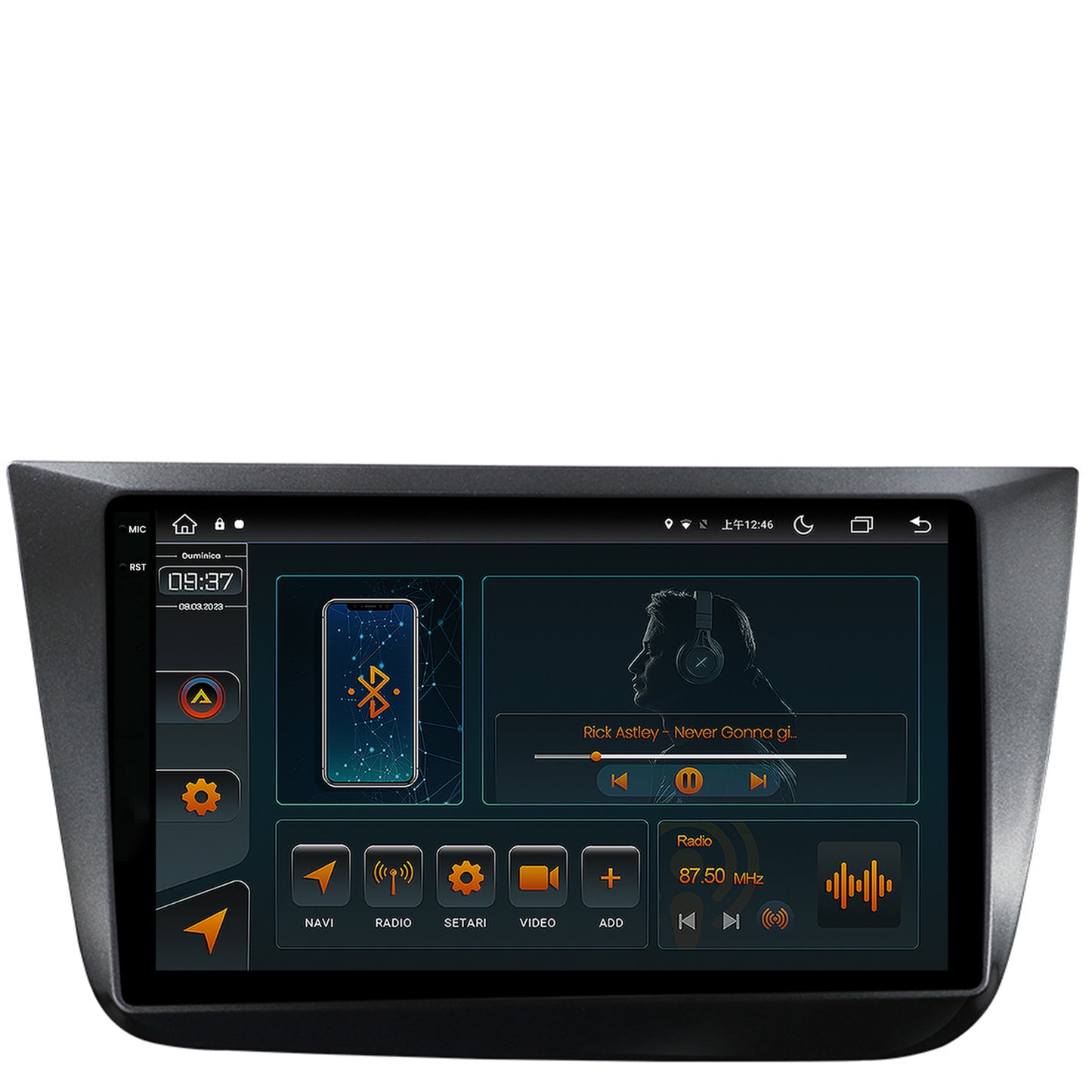 Navigatie Seat Altea/Toledo (2005-2012), Android, V-Octacore / 4GB RAM + 64GB ROM, 9.5 Inch - AD-BGV9004+AD-BGRKIT055
