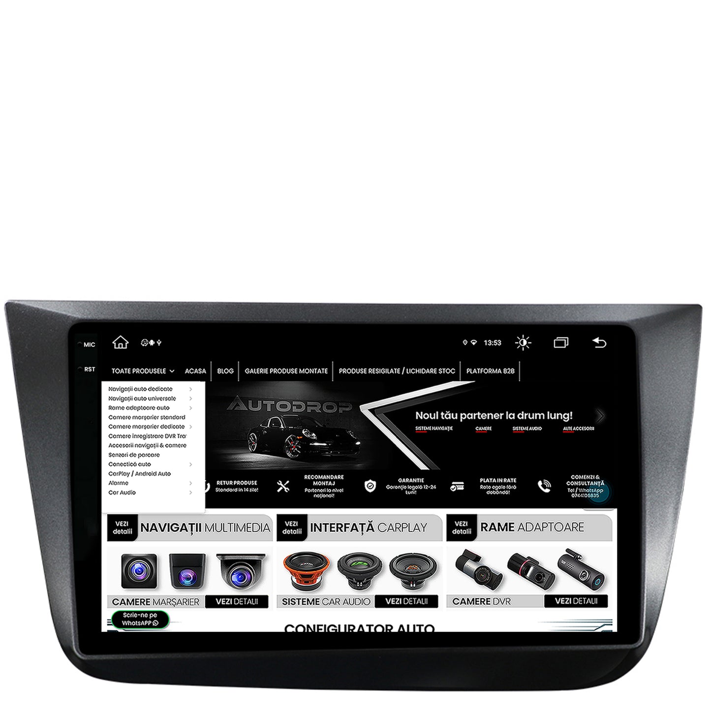 Navigatie Seat Altea/Toledo (2005-2012), Android, V-Octacore / 4GB RAM + 64GB ROM, 9.5 Inch - AD-BGV9004+AD-BGRKIT055