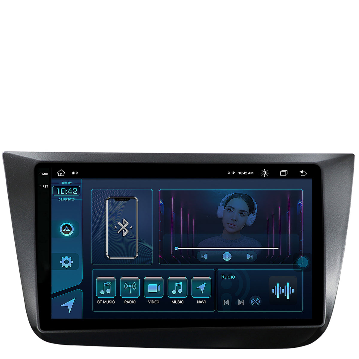 Navigatie Seat Altea/Toledo (2005-2012), Android, X-Octacore / 8GB RAM + 256GB ROM, 9.5 Inch - AD-BGX9008+AD-BGRKIT055