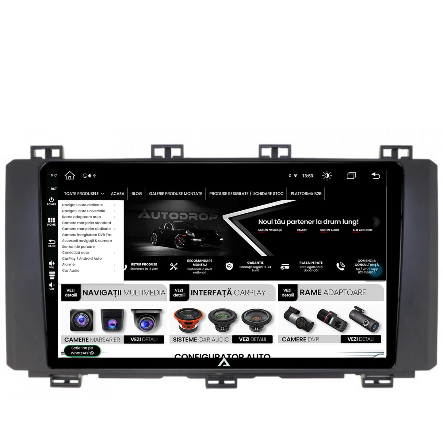 Navigatie Seat Ateca (2016-Prezent), Android, Z-Octacore / 8GB RAM + 256GB ROM, 9 Inch - AD-BGZ9008+AD-BGRKIT001
