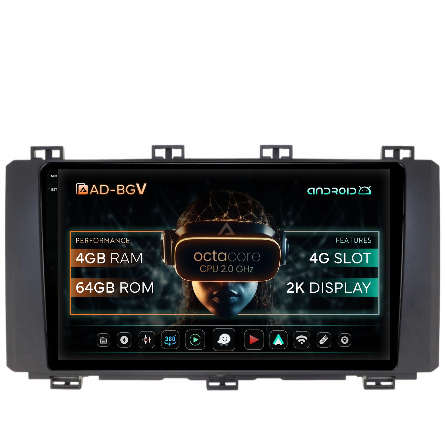 Navigatie Seat Ateca (2016-Prezent), Android, V-Octacore / 4GB RAM + 64GB ROM, 9.5 Inch - AD-BGV9004+AD-BGRKIT001