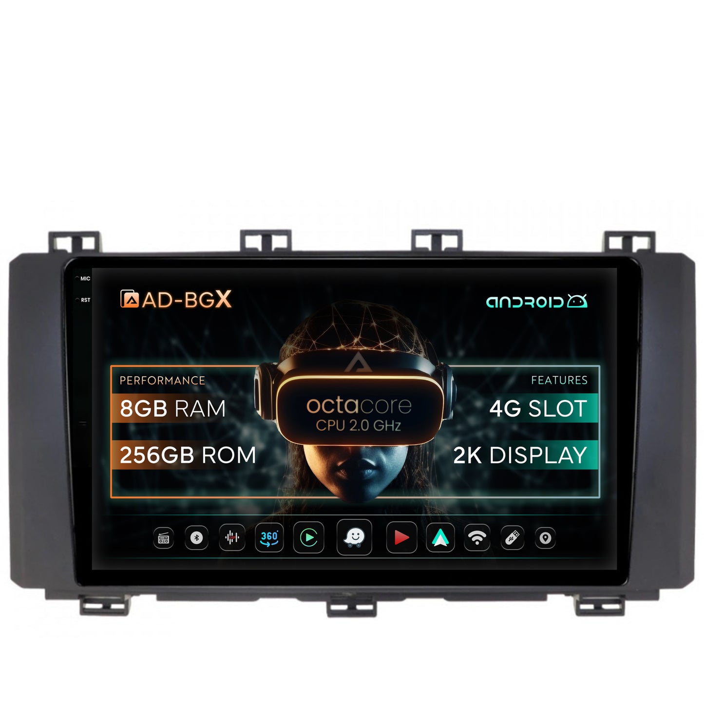 Navigatie Seat Ateca (2016-Prezent), Android, X-Octacore / 8GB RAM + 256GB ROM, 9.5 Inch - AD-BGX9008+AD-BGRKIT045V2