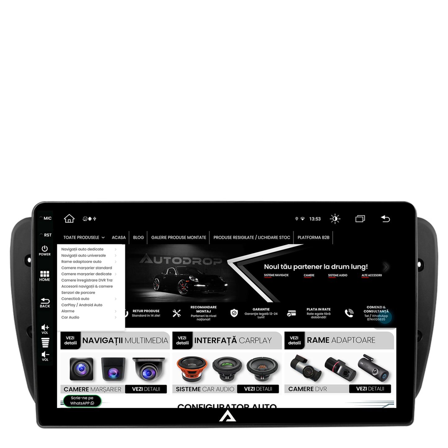 Navigatie Seat Ibiza (2009-2013), Android, Z-Octacore / 8GB RAM + 256GB ROM, 9 Inch - AD-BGZ9008+AD-BGRKIT049