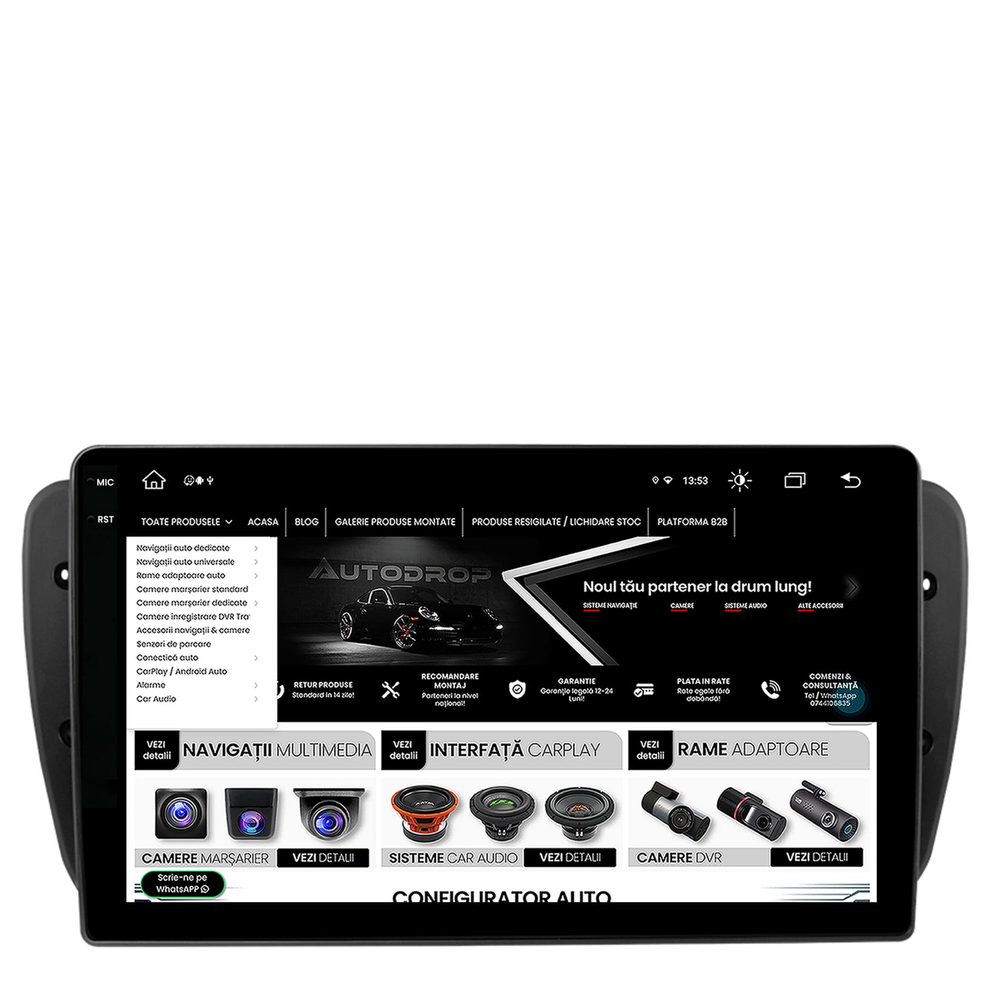 Navigatie Seat Ibiza (2009-2013), Android, V-Octacore / 4GB RAM + 64GB ROM, 9.5 Inch - AD-BGV9004+AD-BGRKIT049