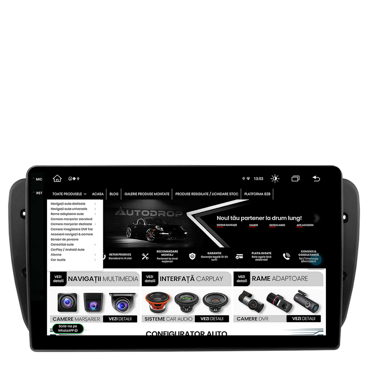 Navigatie Seat Ibiza (2009-2013), Android, X-Octacore / 8GB RAM + 256GB ROM, 9.5 Inch - AD-BGX9008+AD-BGRKIT049