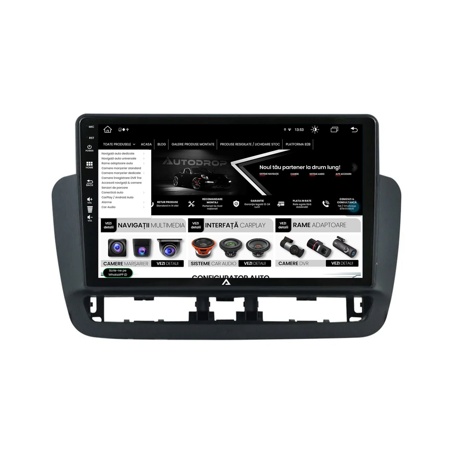 Navigatie Seat Ibiza IV (2014-2017), Android, Z-Octacore / 8GB RAM + 256GB ROM, 9 Inch - AD-BGZ9008+AD-BGRKIT062