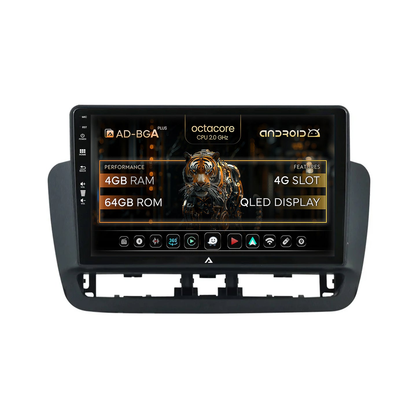 Navigatie Seat Ibiza IV (2014-2017), Android, A-Octacore / 4GB RAM + 64GB ROM, 9 Inch - AD-BGA9004+AD-BGRKIT062