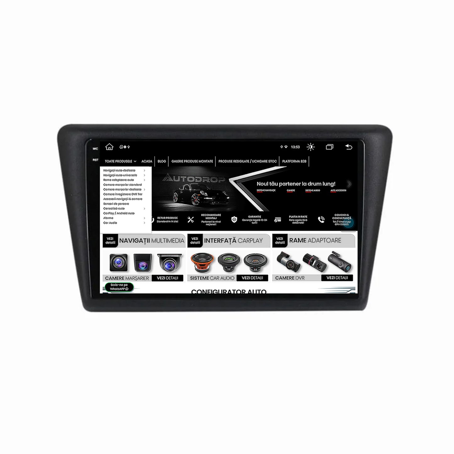Navigatie Seat Toledo / Skoda Rapid (2012-2019), Android, V-Octacore / 4GB RAM + 64GB ROM, 9.5 Inch - AD-BGV9004+AD-BGRKIT026V2