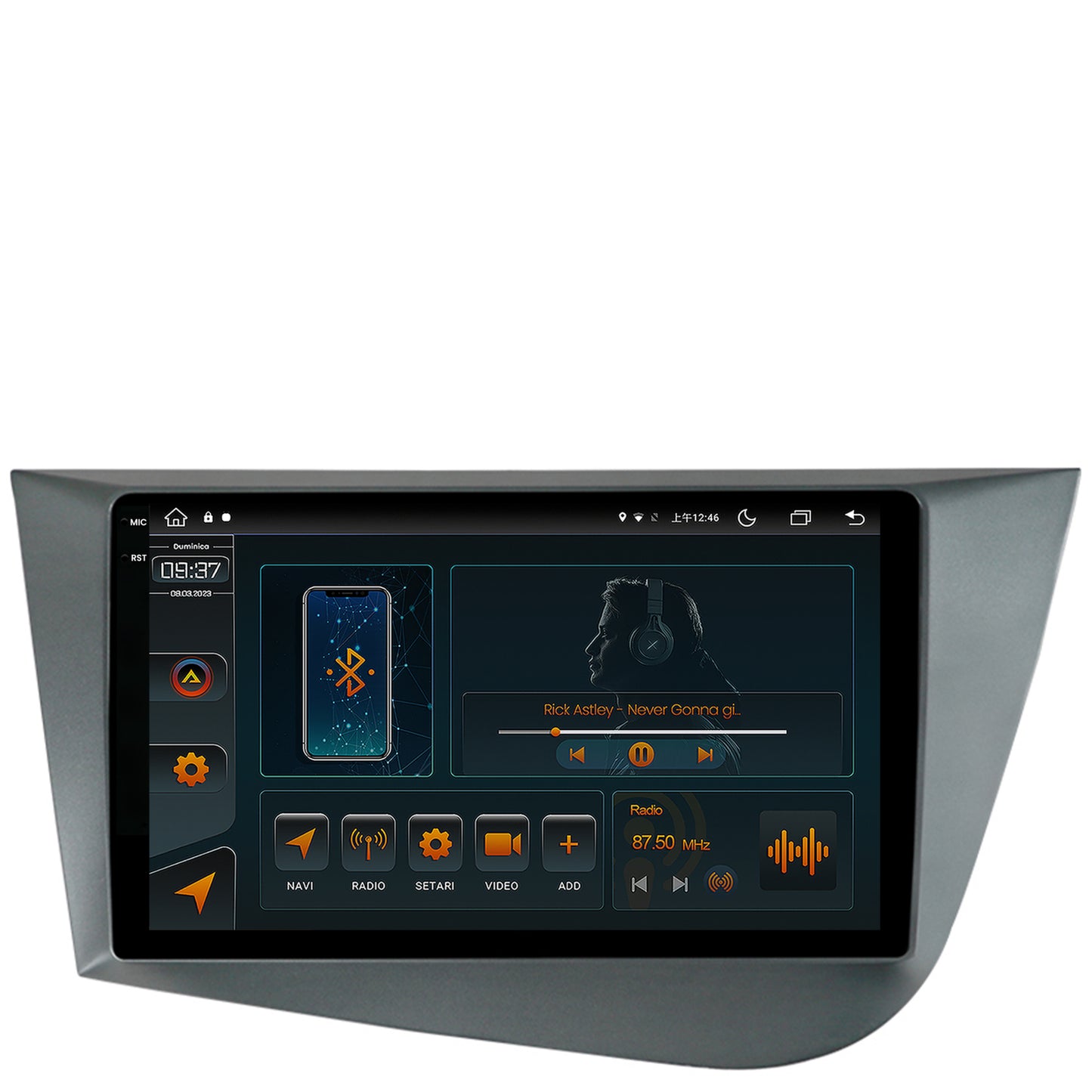 Navigatie Seat Leon (2005-2012), Android, V-Octacore / 4GB RAM + 64GB ROM, 9.5 Inch - AD-BGV9004+AD-BGRKIT052