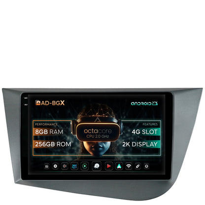 Navigatie Seat Leon (2005-2012), Android, X-Octacore / 8GB RAM + 256GB ROM, 9.5 Inch - AD-BGX9008+AD-BGRKIT052