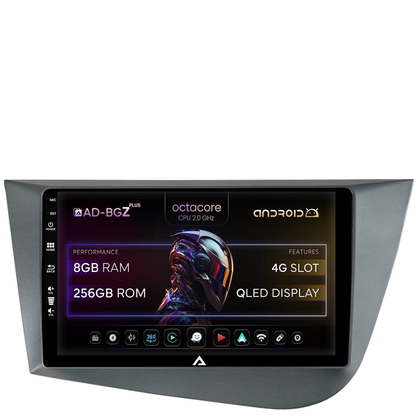Navigatie Seat Leon (2005-2012), Android, Z-Octacore / 8GB RAM + 256GB ROM, 9 Inch - AD-BGZ9008+AD-BGRKIT052