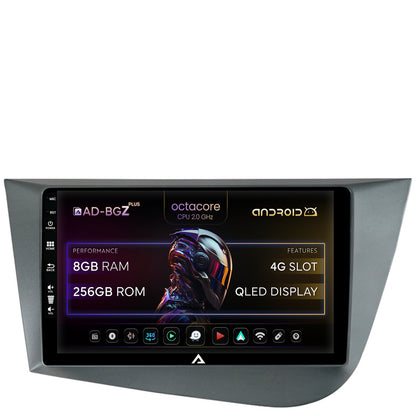 Navigatie Seat Leon (2005-2012), Android, Z-Octacore / 8GB RAM + 256GB ROM, 9 Inch - AD-BGZ9008+AD-BGRKIT052