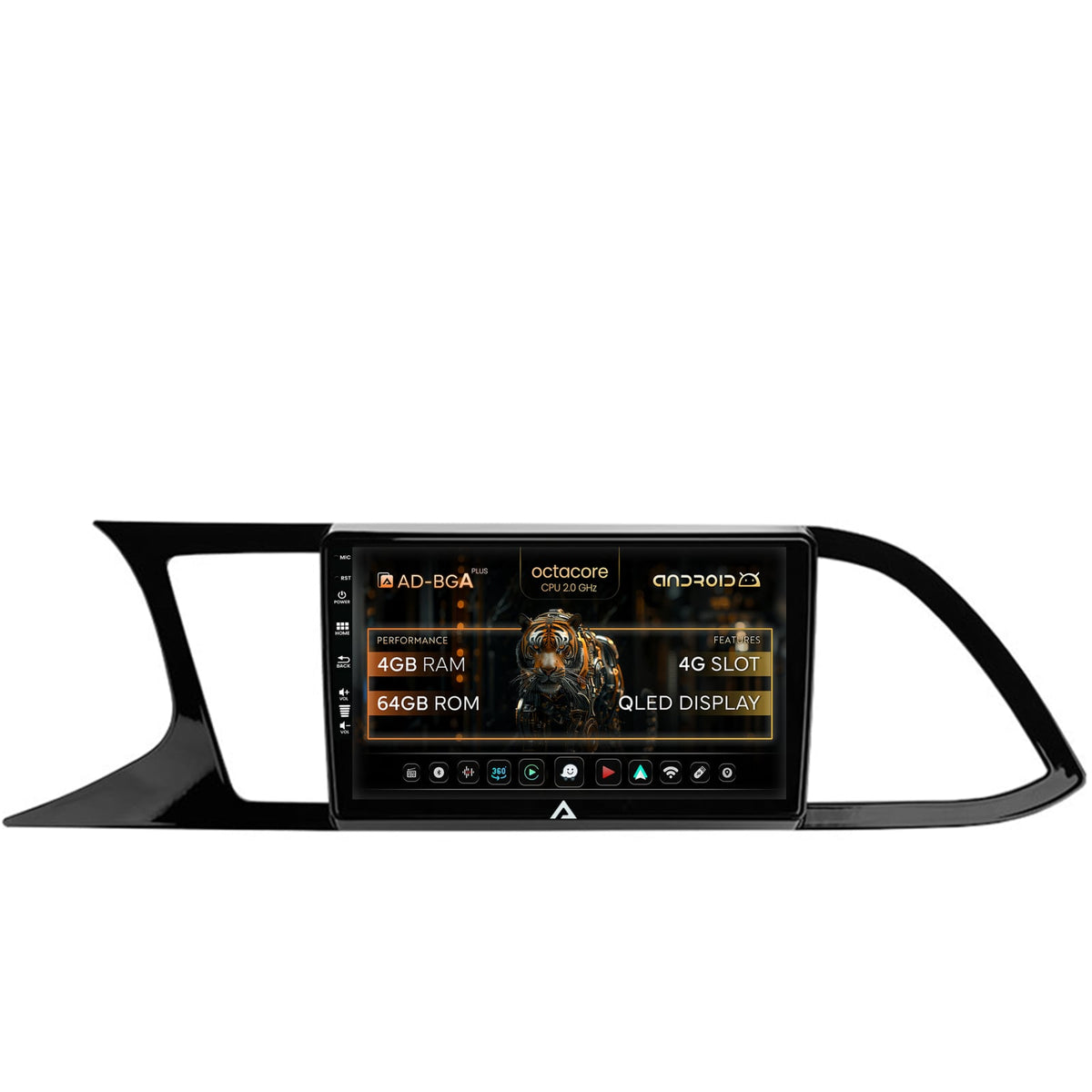 Navigatie Seat Leon 3 (2014-2020), Android, A-Octacore / 4GB RAM + 64GB ROM, 9 Inch - AD-BGA9004+AD-BGRKIT047