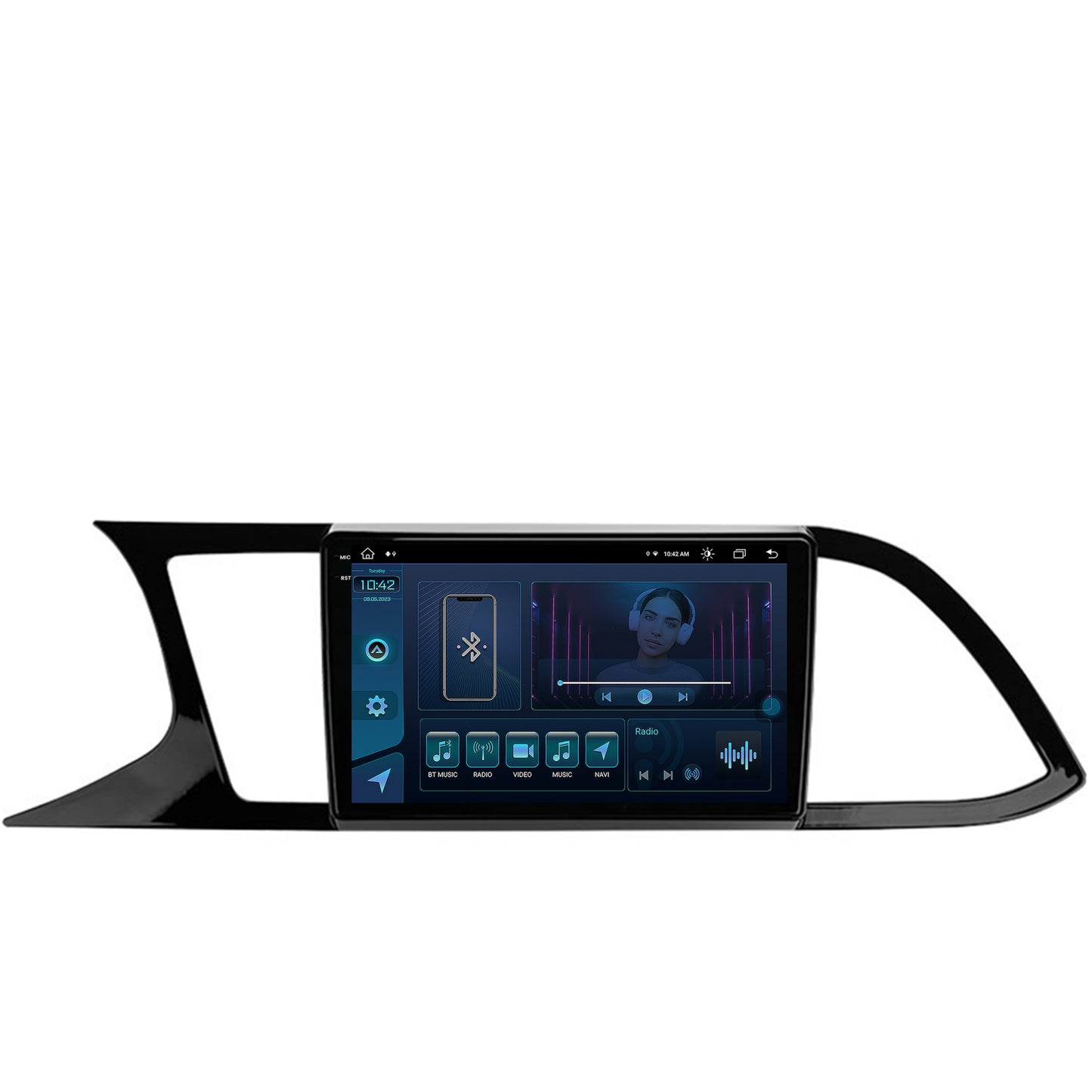 Navigatie Seat Leon 3 (2014-2020), Android, X-Octacore / 8GB RAM + 256GB ROM, 9.5 Inch - AD-BGX9008+AD-BGRKIT047