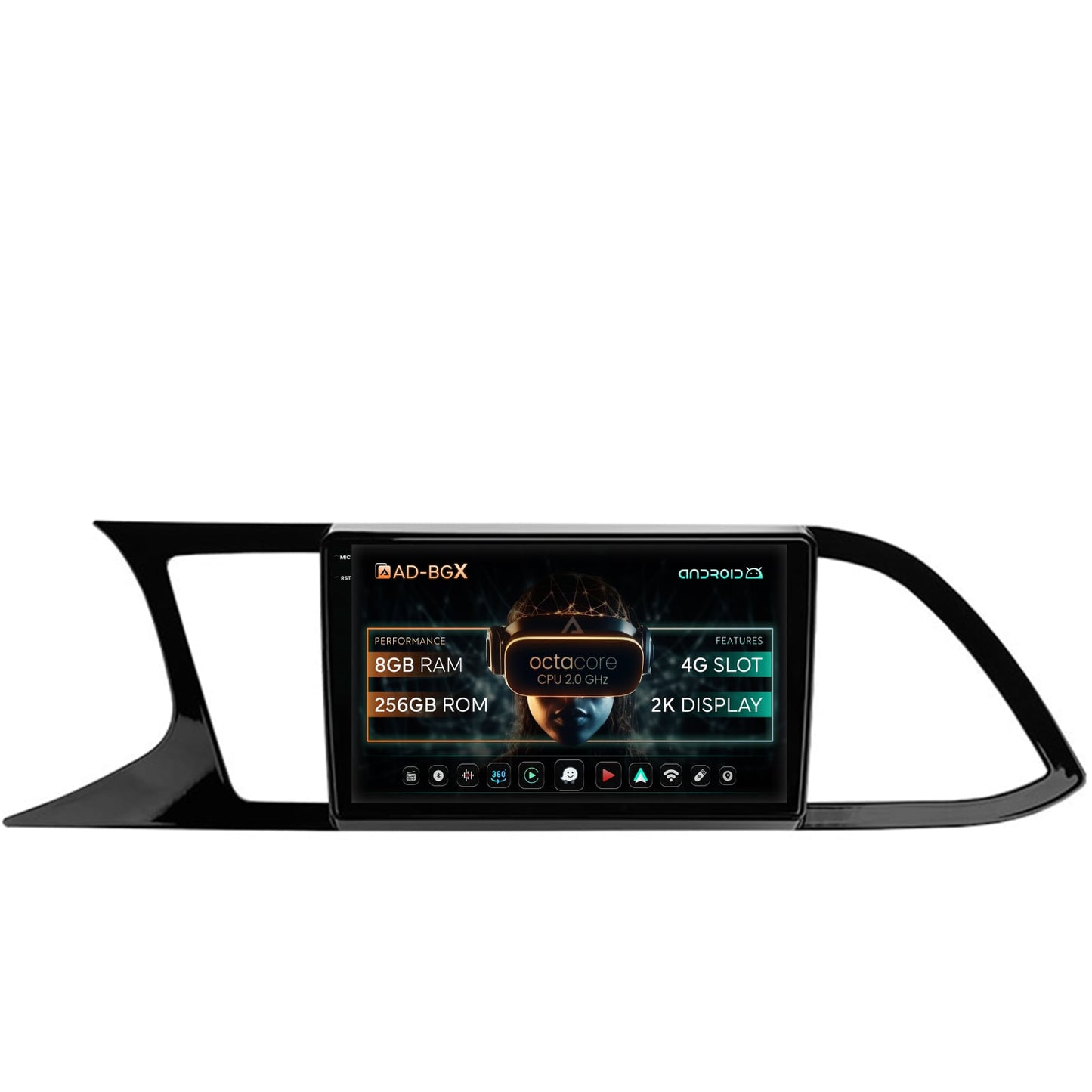 Navigatie Seat Leon 3 (2014-2020), Android, X-Octacore / 8GB RAM + 256GB ROM, 9.5 Inch - AD-BGX9008+AD-BGRKIT047