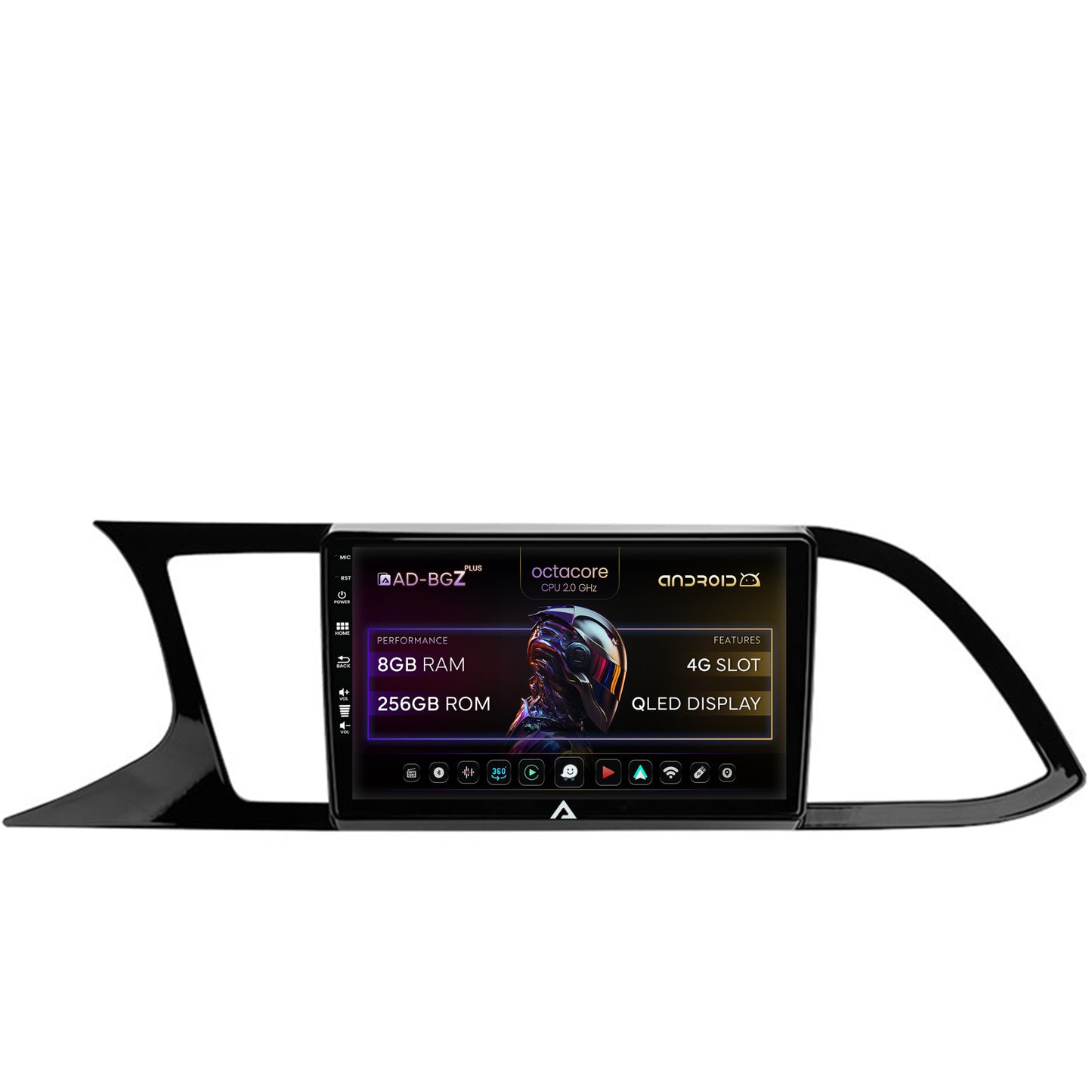 Navigatie Seat Leon 3 (2014-2020), Android, Z-Octacore / 8GB RAM + 256GB ROM, 9 Inch - AD-BGZ9008+AD-BGRKIT047