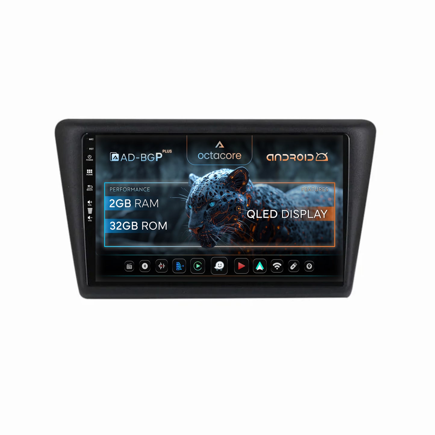 Navigatie Seat Toledo / Skoda Rapid (2012-2019), Android, P-Octacore / 2GB RAM + 32GB ROM, 9 Inch - AD-BGP9002+AD-BGRKIT026V2