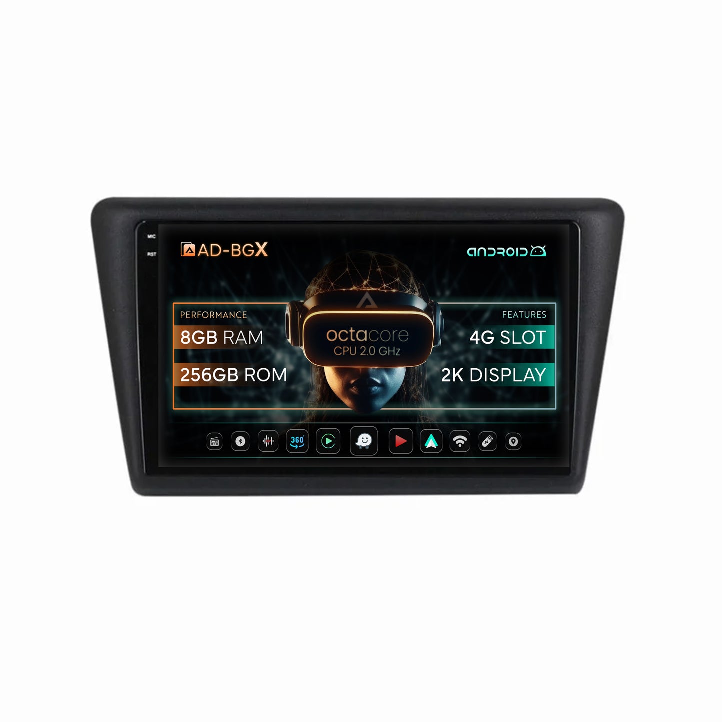 Navigatie Seat Toledo / Skoda Rapid (2012-2019), Android, X-Octacore / 8GB RAM + 256GB ROM, 9.5 Inch - AD-BGX9008+AD-BGRKIT026V2