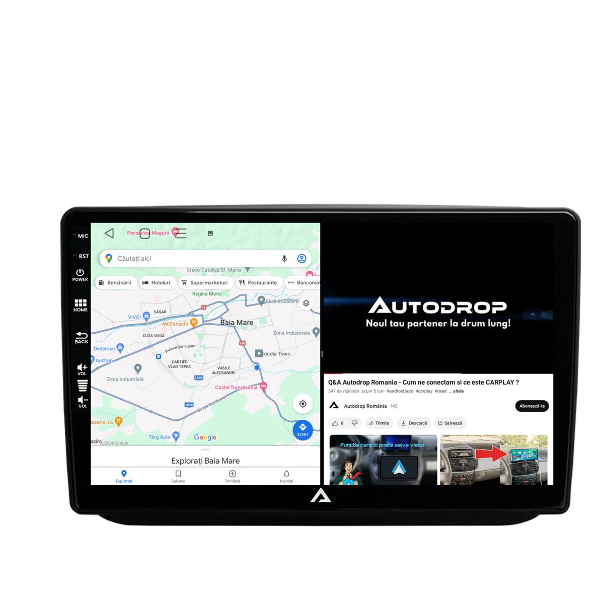 Navigatie Skoda Fabia (2007-2014), Android, E-Octacore / 2GB RAM + 32GB ROM, 10.1 Inch - AD-BGE10002+AD-BGRKIT046