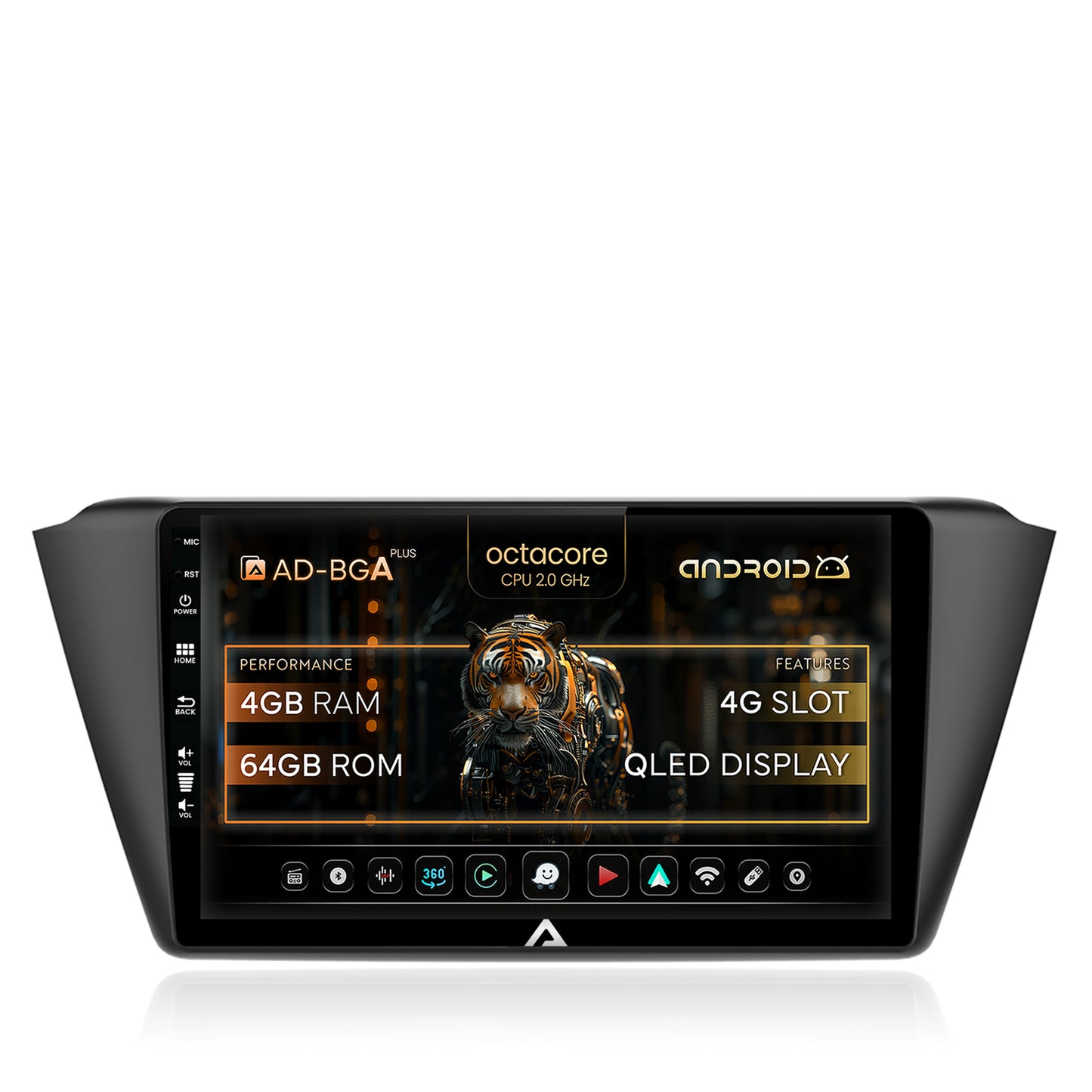 Navigatie Skoda Fabia (2015+), Android, A-Octacore / 4GB RAM + 64GB ROM, 9 Inch - AD-BGA9004+AD-BGRKIT039