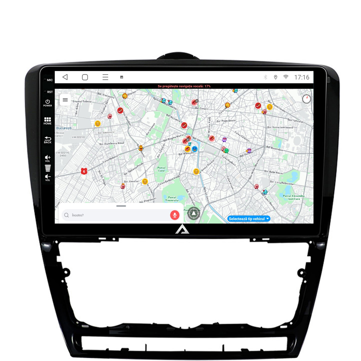 Navigatie Skoda Octavia 2, Android, E-Octacore / 2GB RAM + 32GB ROM, 10.1 Inch - AD-BGE10002+AD-BGRKIT048v2