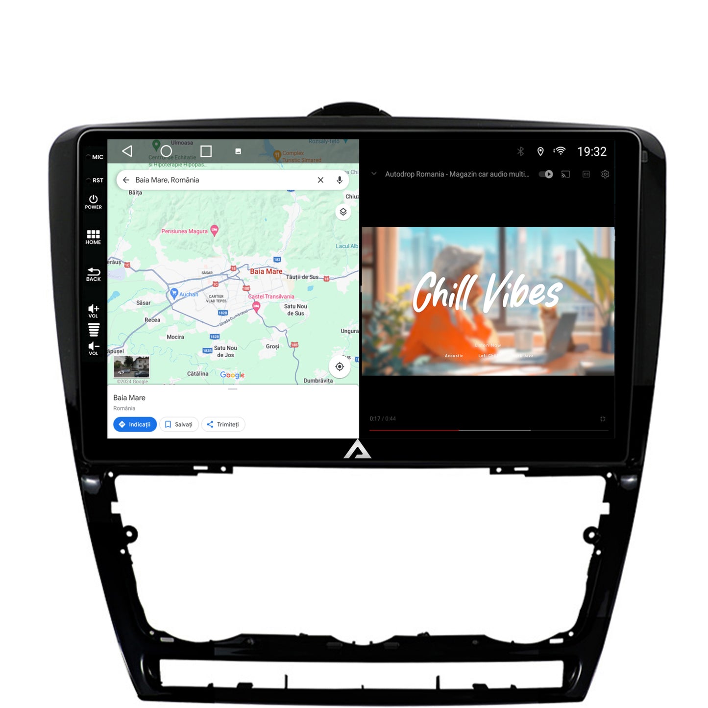 Navigatie Skoda Octavia 2, Android, A-Octacore / 4GB RAM + 64GB ROM, 10.1 Inch - AD-BGA10004+AD-BGRKIT048v2