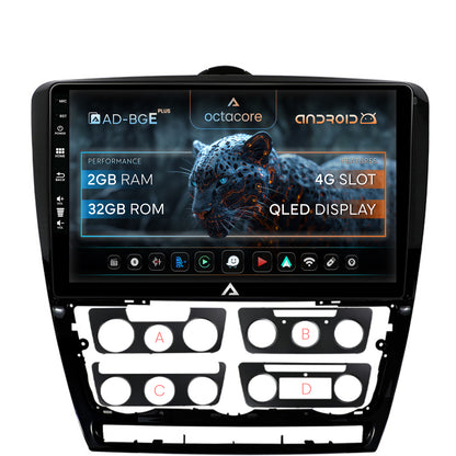 Navigatie Skoda Octavia 2, Android, E-Octacore / 2GB RAM + 32GB ROM, 10.1 Inch - AD-BGE10002+AD-BGRKIT048v2