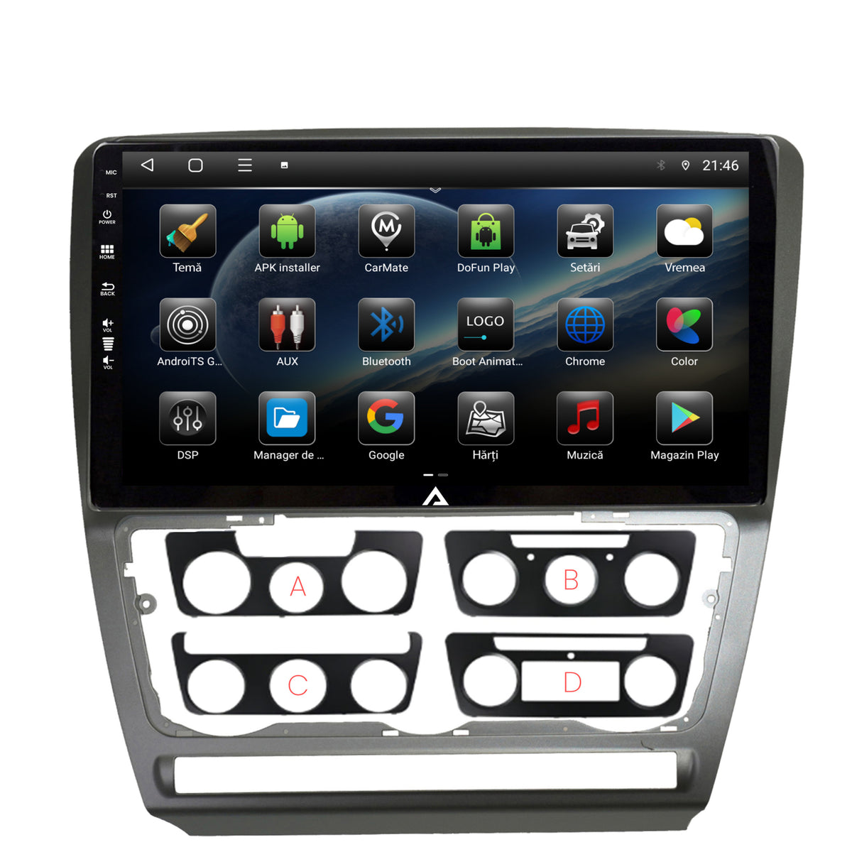 Navigatie Skoda Octavia 2, Android, P-Octacore / 2GB RAM + 32GB ROM, 10.1 Inch - AD-BGP10002+AD-BGRKIT048