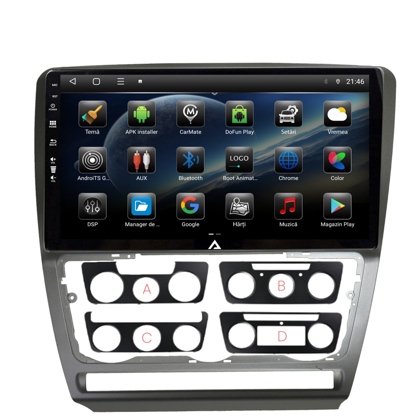 Navigatie Skoda Octavia 2, Android, P-Octacore / 2GB RAM + 32GB ROM, 10.1 Inch - AD-BGP10002+AD-BGRKIT048