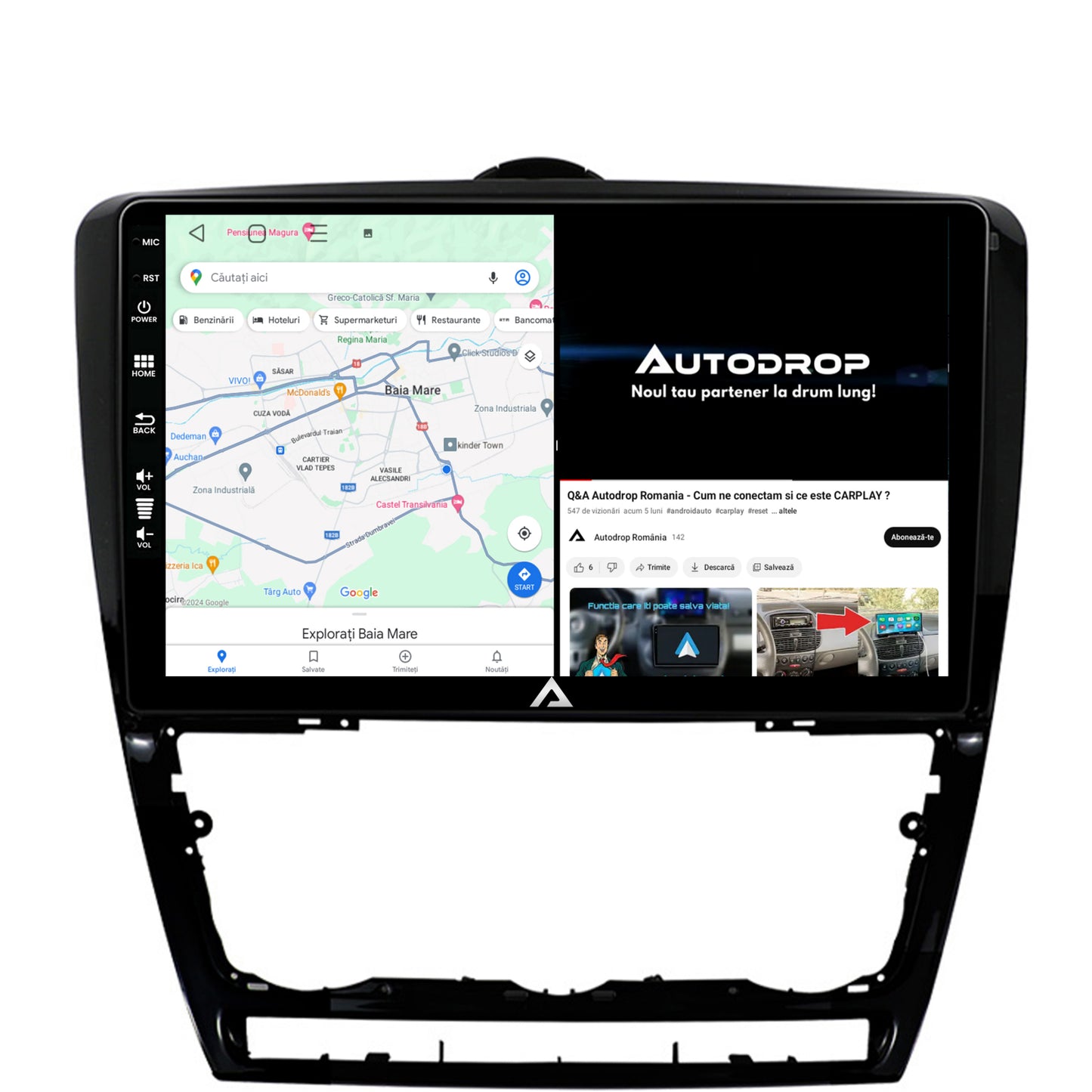 Navigatie Skoda Octavia 2, Android, P-Octacore / 2GB RAM + 32GB ROM, 10.1 Inch - AD-BGP10002+AD-BGRKIT048v2