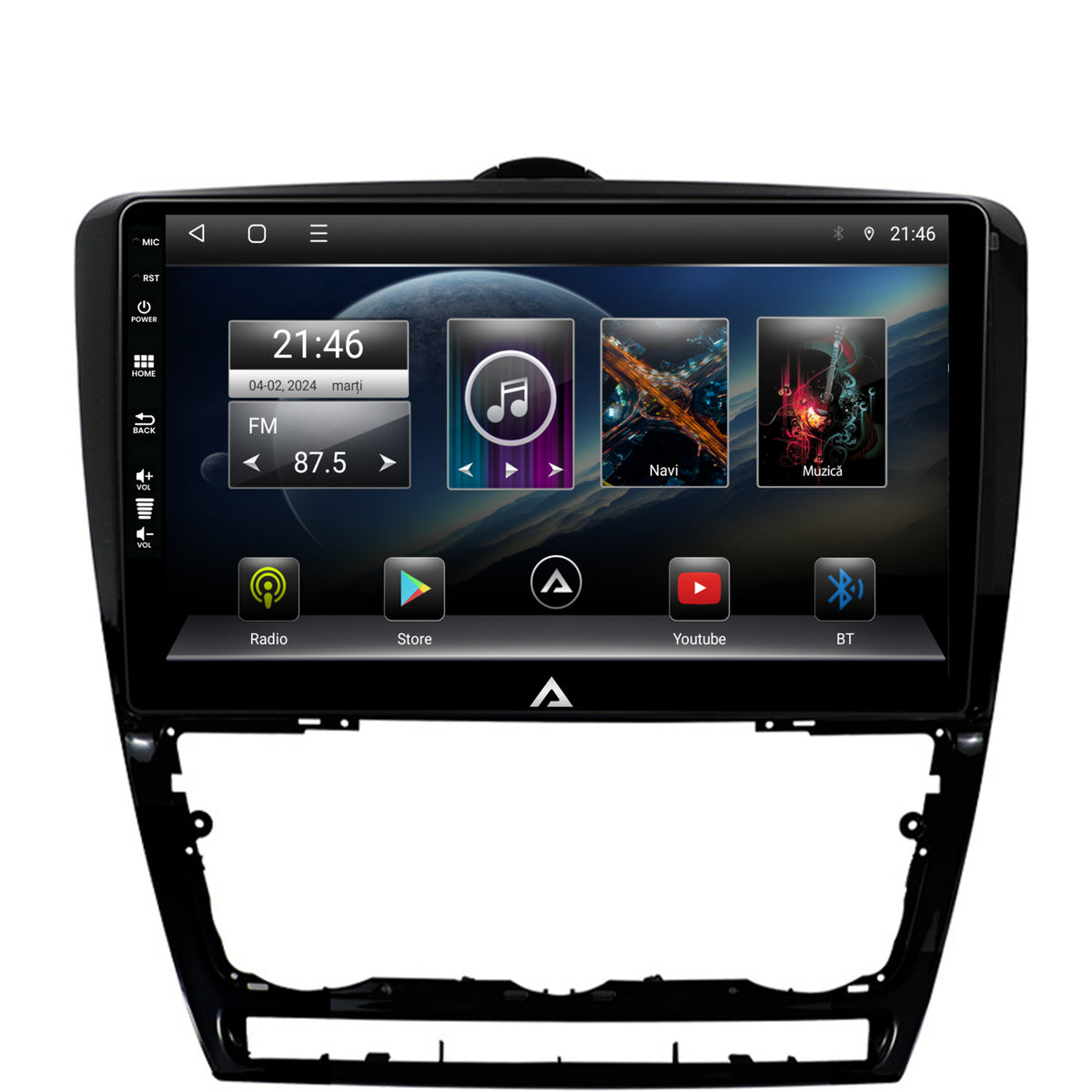 Navigatie Skoda Octavia 2, Android, P-Octacore / 2GB RAM + 32GB ROM, 10.1 Inch - AD-BGP10002+AD-BGRKIT048v2