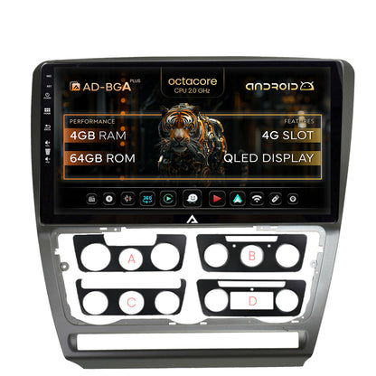 Navigatie Skoda Octavia 2, Android, A-Octacore / 4GB RAM + 64GB ROM, 10.1 Inch - AD-BGA10004+AD-BGRKIT048