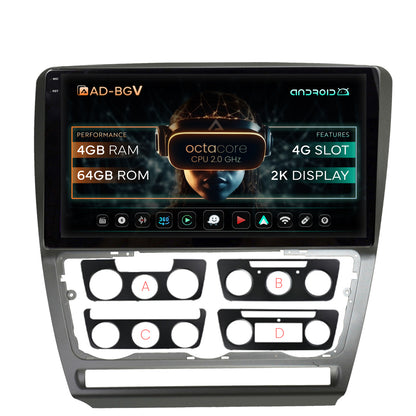 Navigatie Skoda Octavia 2, Android, V-Octacore / 4GB RAM + 64GB ROM, 10.36 Inch - AD-BGV10004+AD-BGRKIT048