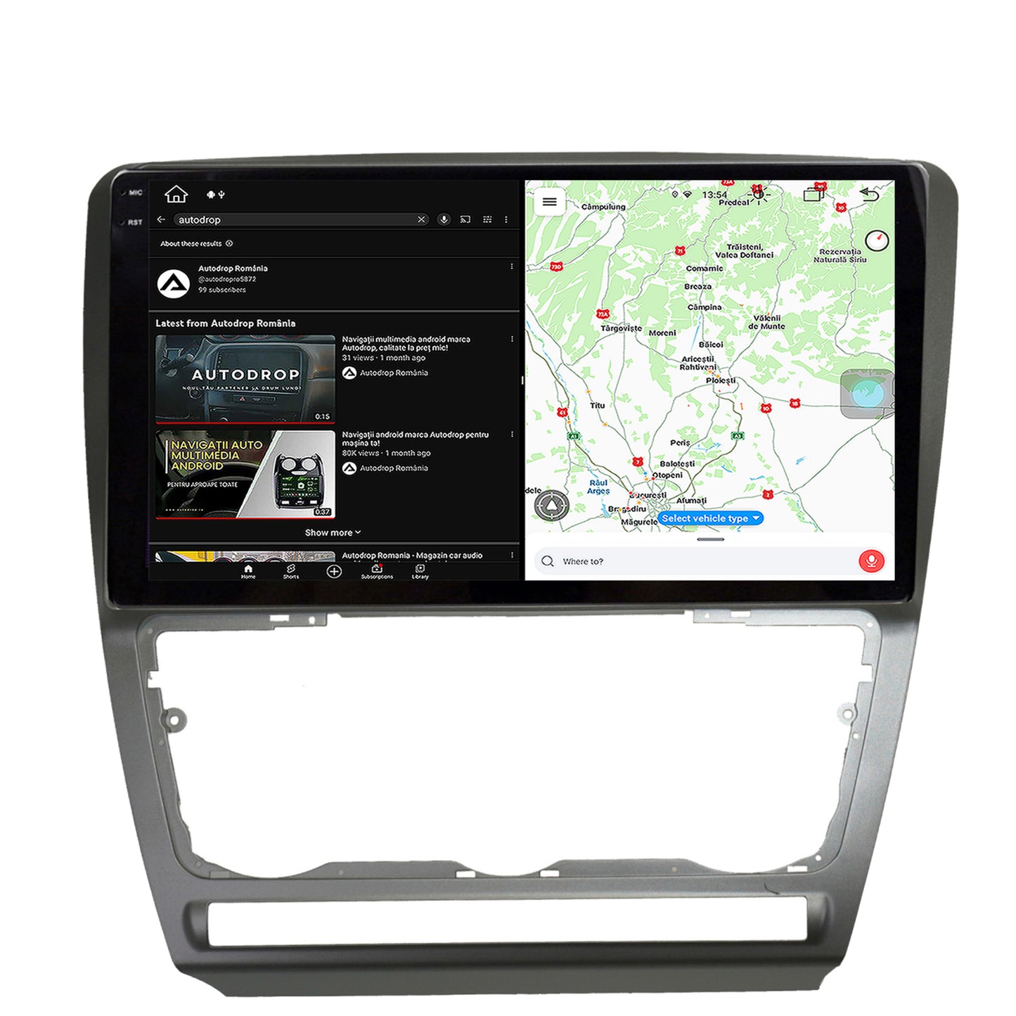 Navigatie Skoda Octavia 2, Android, X-Octacore / 8GB RAM + 256GB ROM, 10.36 Inch - AD-BGX10008+AD-BGRKIT048