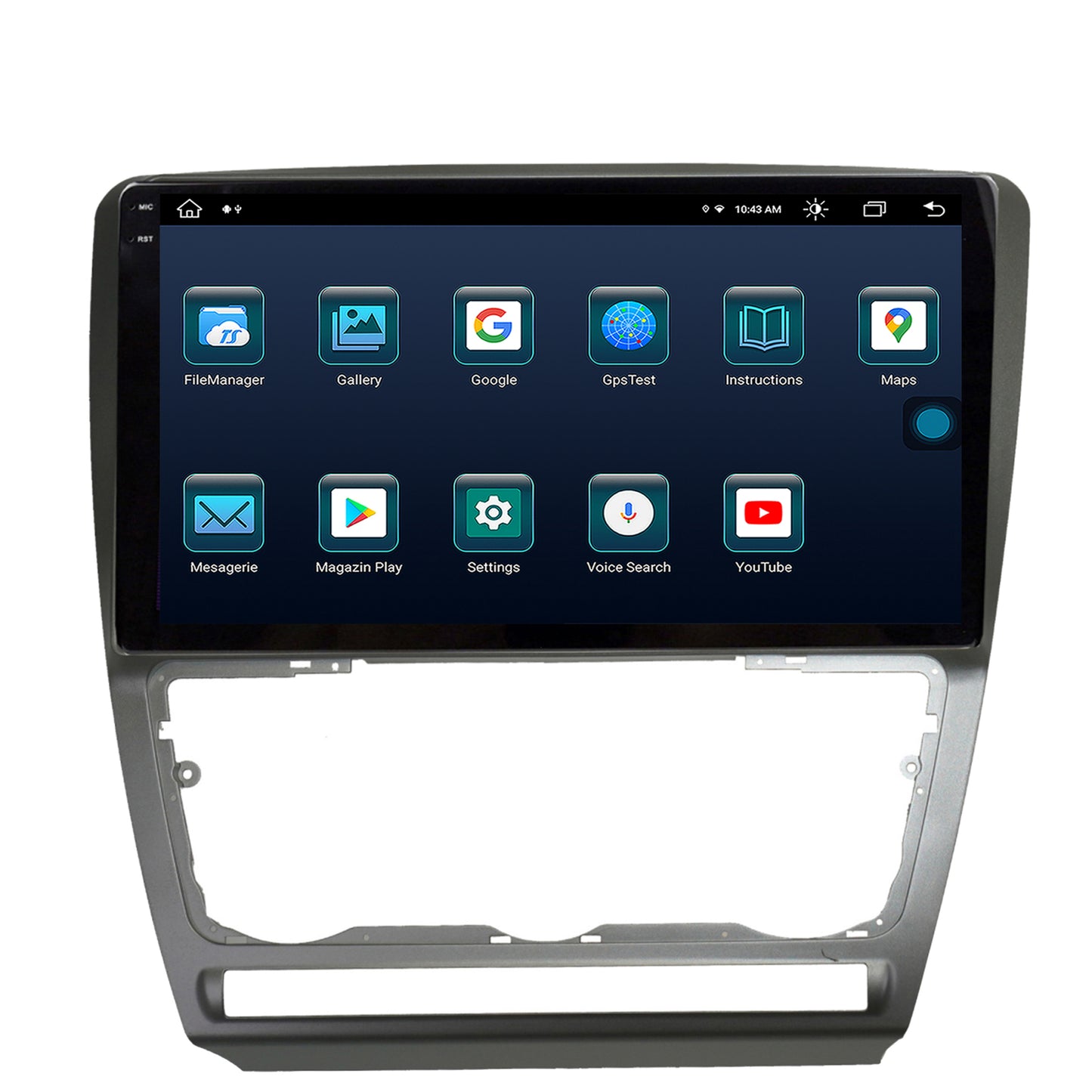 Navigatie Skoda Octavia 2, Android, X-Octacore / 8GB RAM + 256GB ROM, 10.36 Inch - AD-BGX10008+AD-BGRKIT048