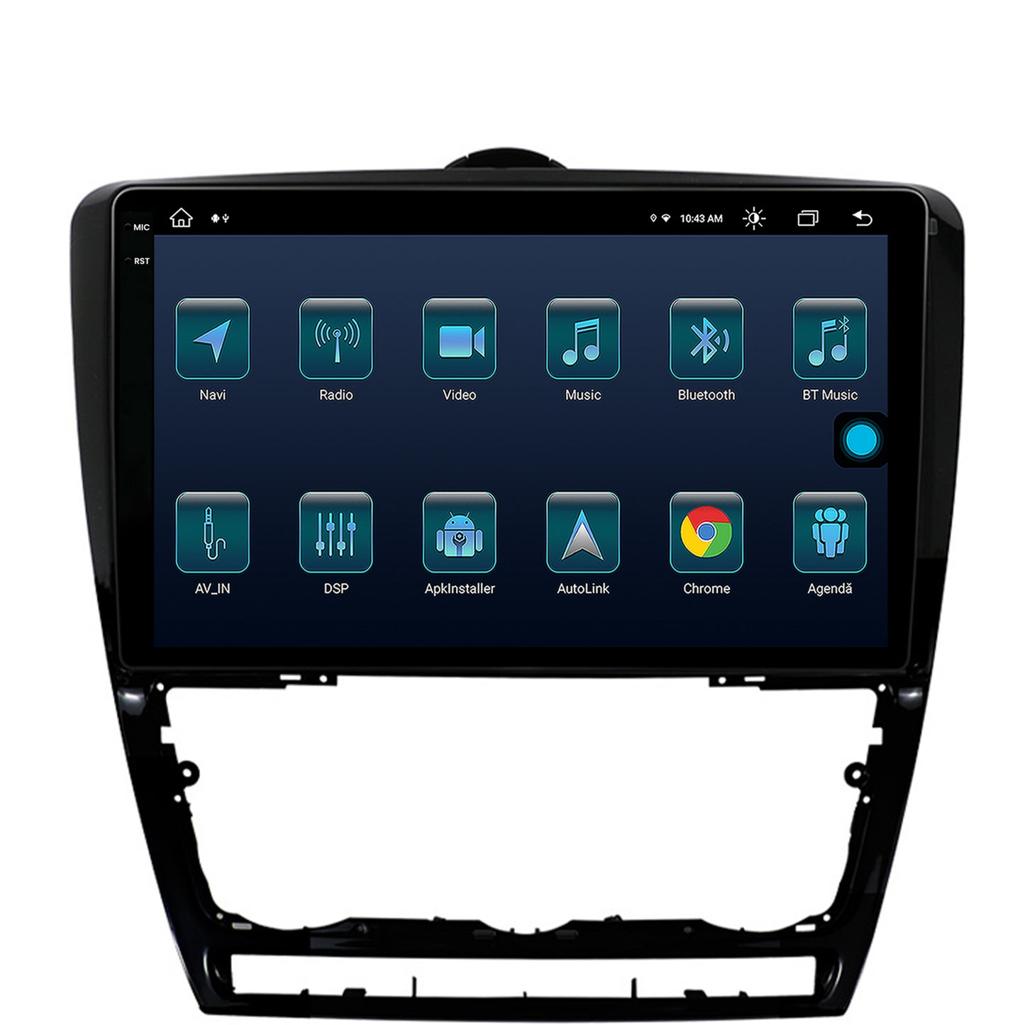 Navigatie Skoda Octavia 2, Android, X-Octacore / 8GB RAM + 256GB ROM, 10.36 Inch - AD-BGX10008+AD-BGRKIT048v2