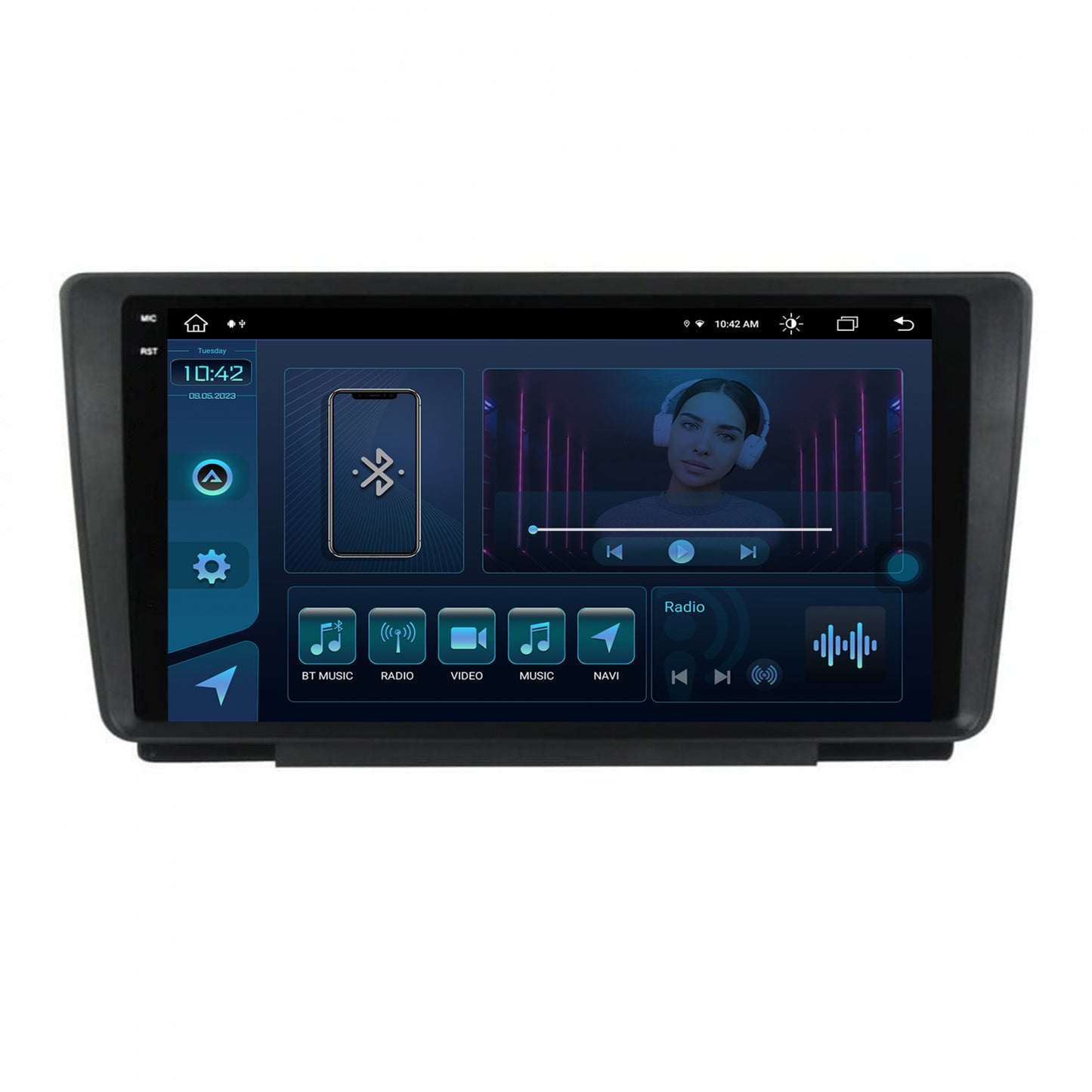 Navigatie Skoda Octavia 2, Android, X-Octacore / 8GB RAM + 256GB ROM, 9.5 Inch - AD-BGX9008+AD-BGRKIT038