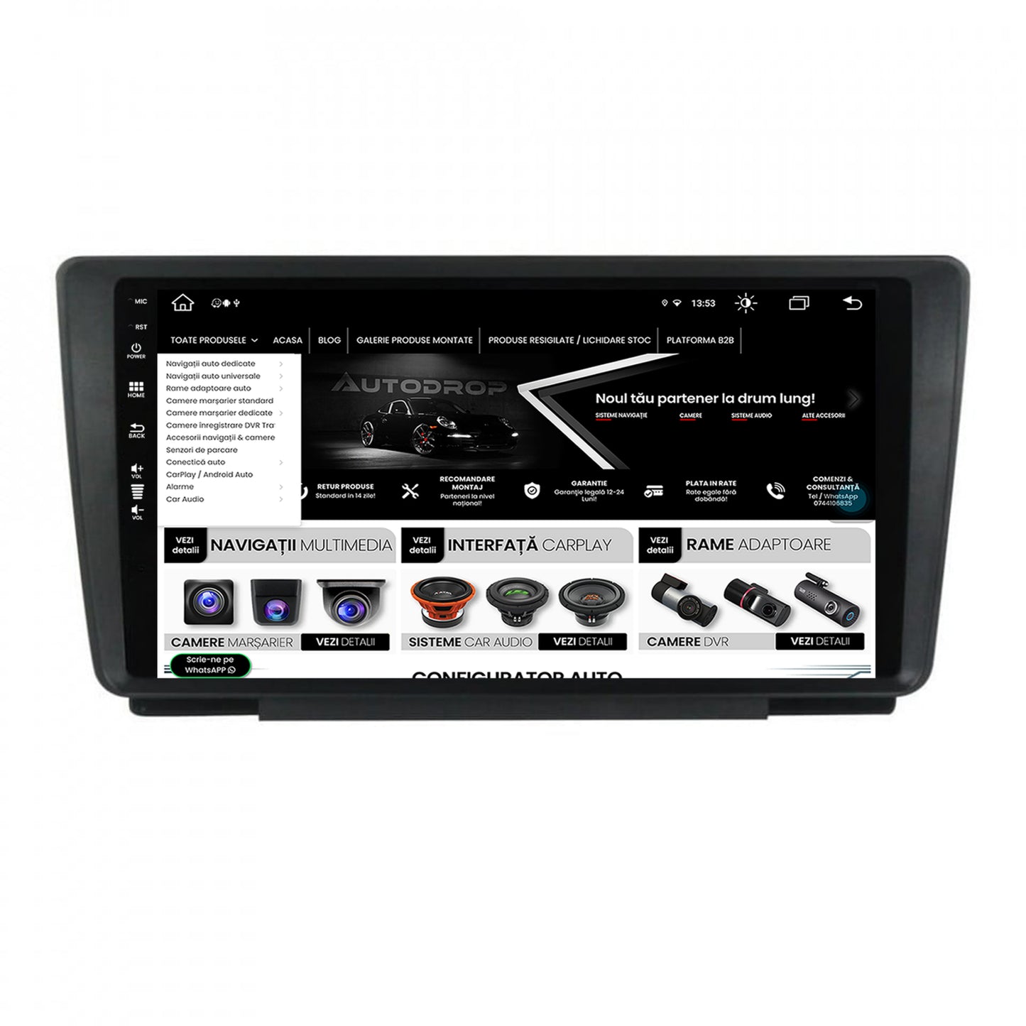 Navigatie Skoda Octavia 2, Android, Z-Octacore / 8GB RAM + 256GB ROM, 9 Inch - AD-BGZ9008+AD-BGRKIT038