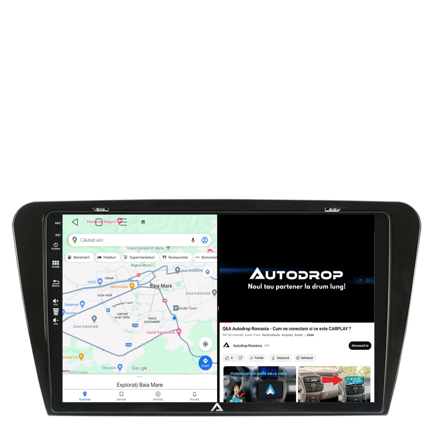 Navigatie Skoda Octavia 3 (2013-2018), Android, E-Octacore / 2GB RAM + 32GB ROM, 10.1 Inch - AD-BGE10002+AD-BGRKIT026